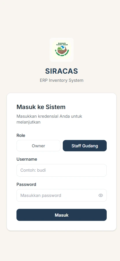 ERP SIRACAS mobile preview